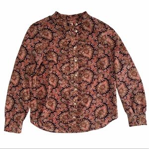 J. Crew Ruffle Button Down Blouse S